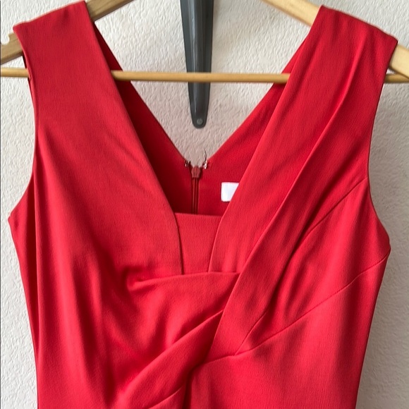 Reiss Red Sheath Dress V-Neck Sleeveless Cocktail size 2 - Picture 3 of 13